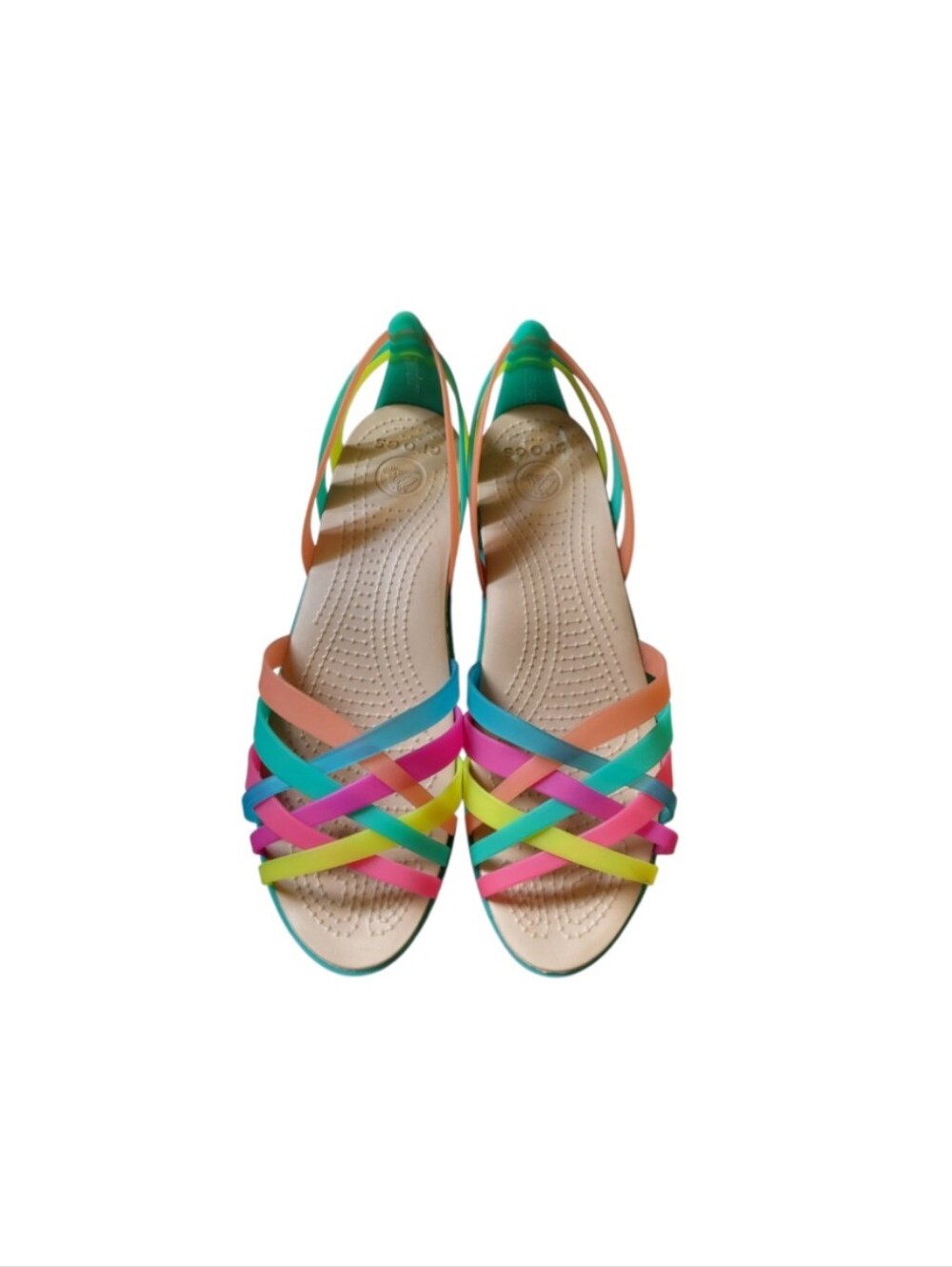 Crocs Huarache Isabella Colorful Slip On Rubber Pool Swim Water Sandal Women 11